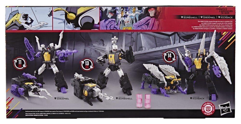Jucarii - The Transformers: The Movie Studio Series Deluxe Class Action Figure 3-Pack Insecticon Bombshell, Shrapnel & Kickback 14 cm