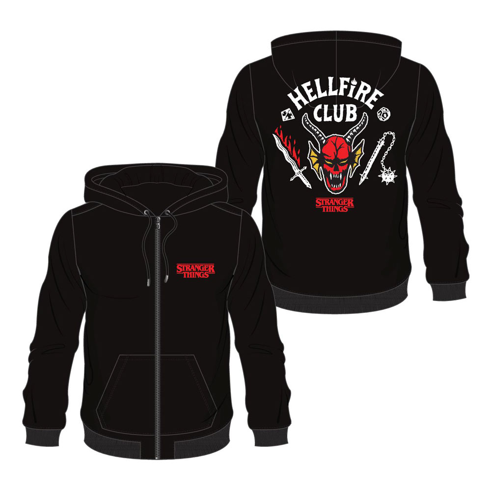 Stranger Things - Hellfire Club Hoodie met Rits - XL