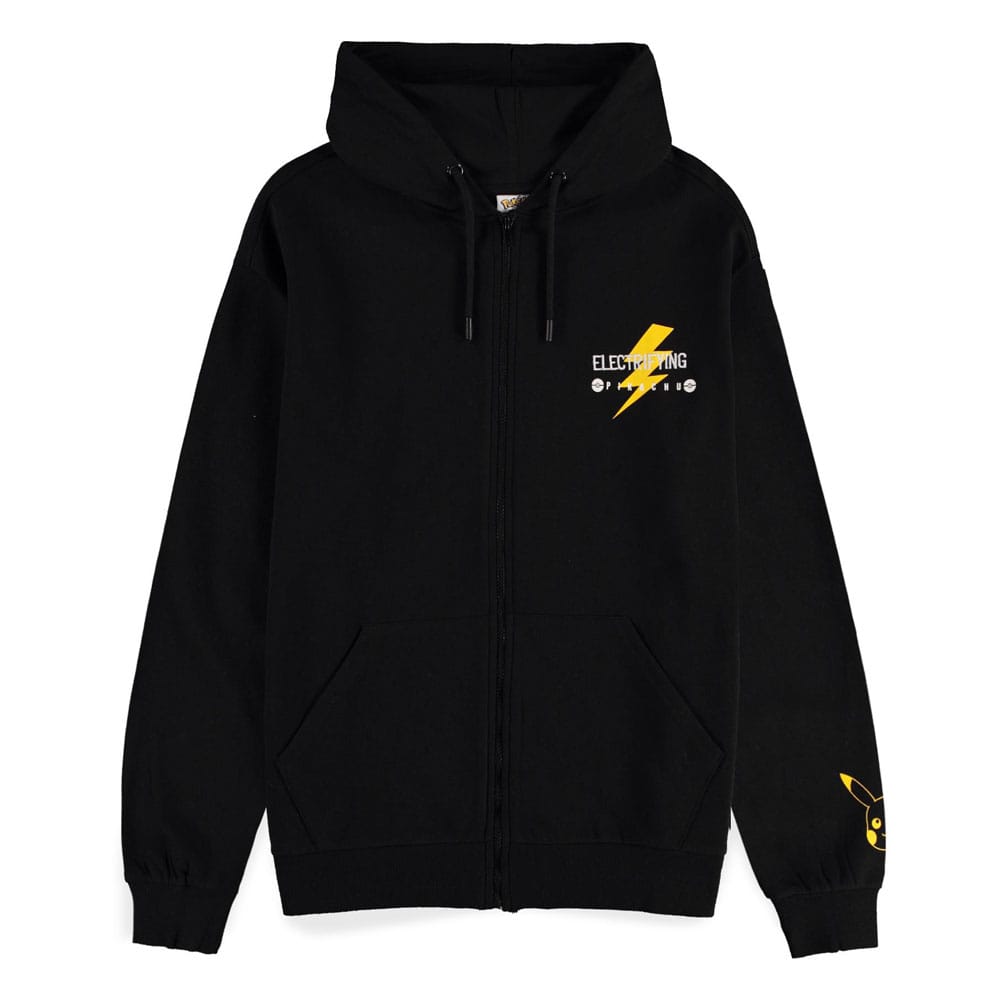 Pokemon Zipper Hoodie Sweater Pikachu Electrifying Line-art Size XL