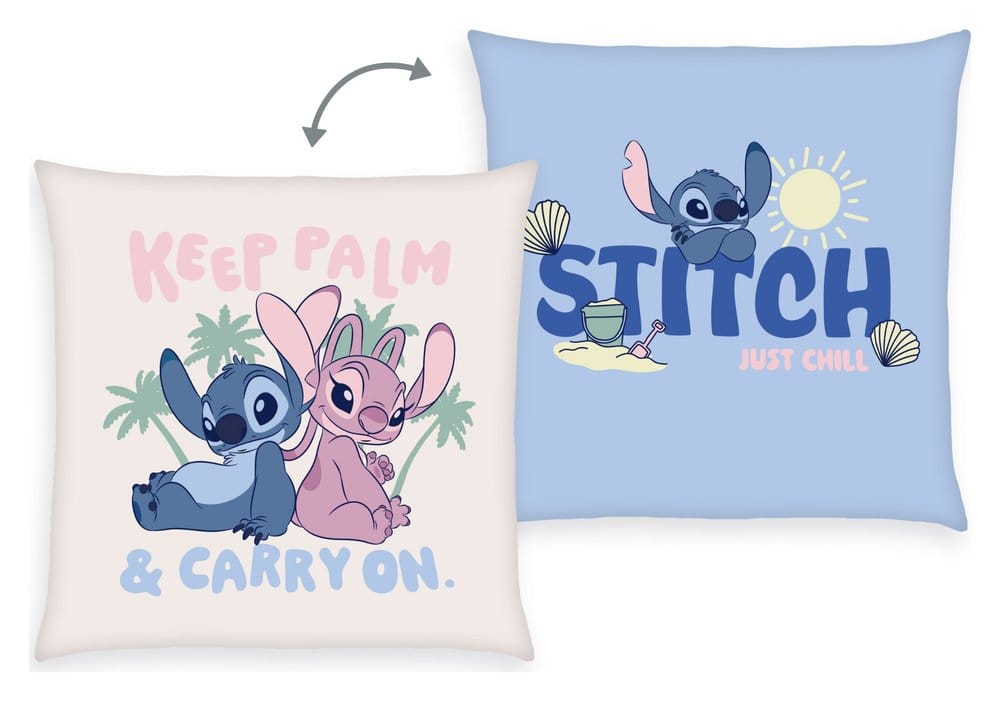Lilo & Stitch Soft Velboa Pillow Stitch & Angel Keep Palm & Carry On 40 x 40 cm