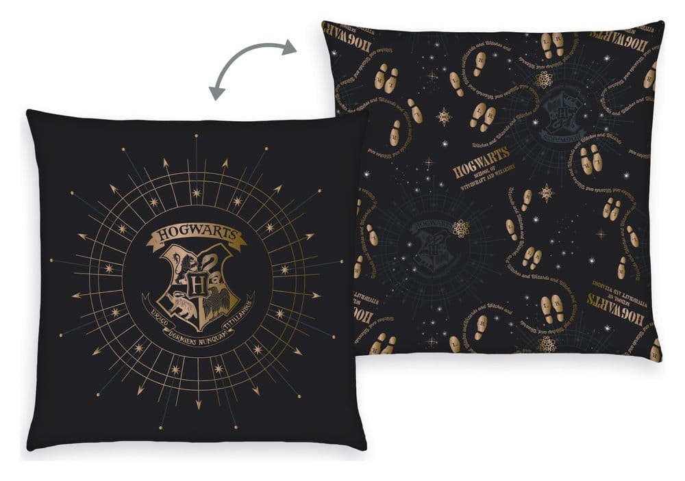 PRECOMENZI - Harry Potter Pillow Hogwarts Crest & Marauder's Map 40 x 40 cm