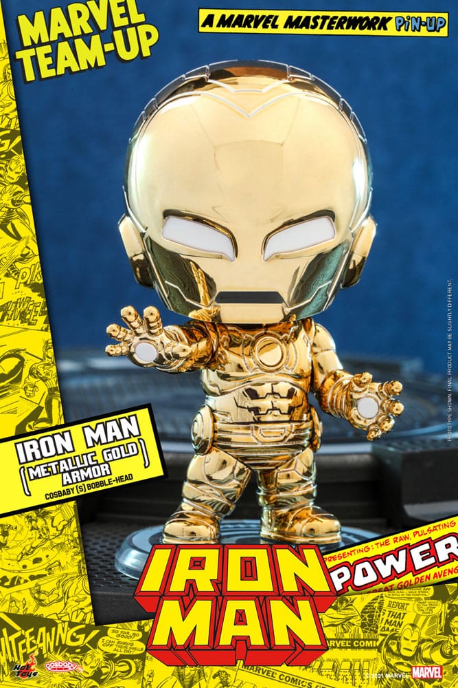 Mini Figura Cosbaby S Iron Man armadura de oro metálico de Marvel Comics Hot Toys 10 CM - Imagen 1 de 1