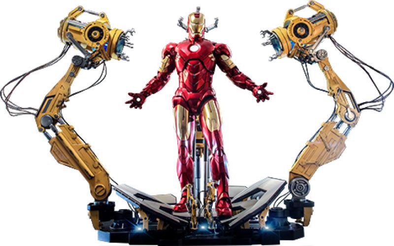 Iron Man 2 Action Figure 1/4 Iron Man Mark IV with Suit-Up Gantry 49 cm