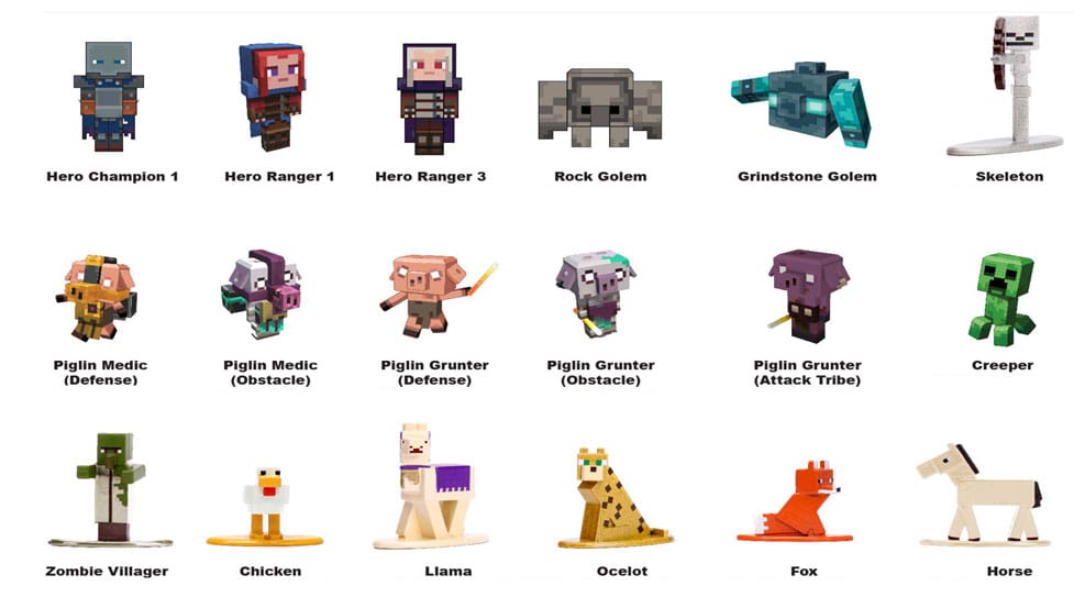 Minecraft Nano Metalfigs Diecast Mini Figures 18-Pack Wave 9 4 cm