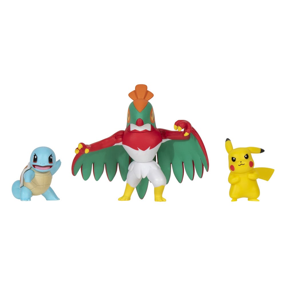 Pokémon Select Battle Figure Pikachu, Squirtle, Hawlucha 7,5 cm