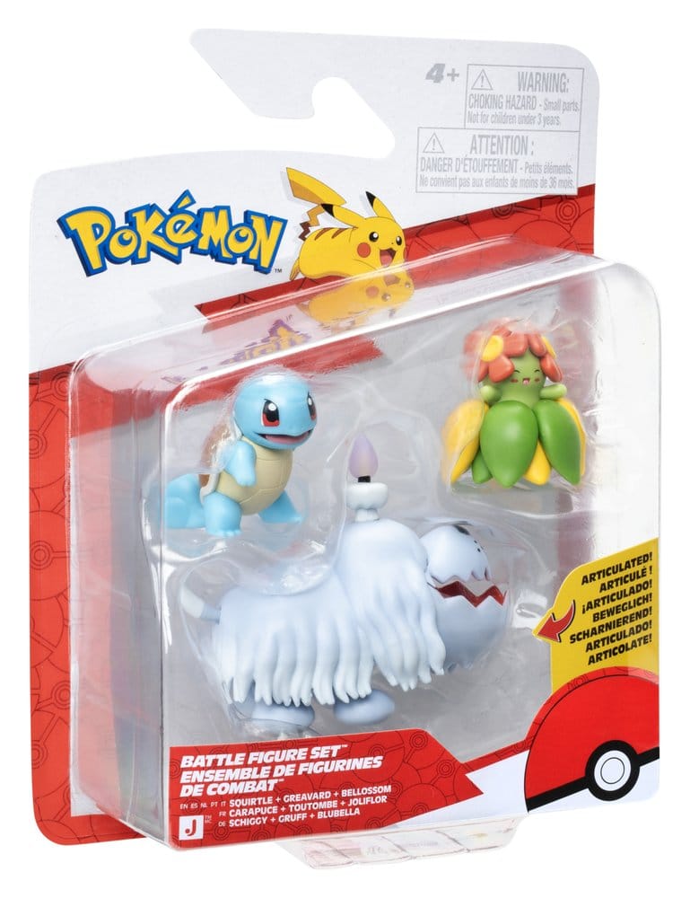 Pokémon Battle Figure 3-Pack Squirtle, Greavard & Bellossom 3