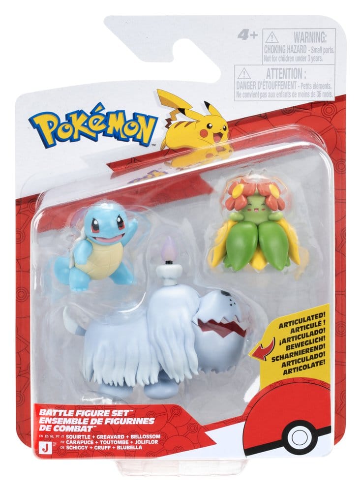 Pokémon Battle Figure 3-Pack Squirtle, Greavard & Bellossom 5