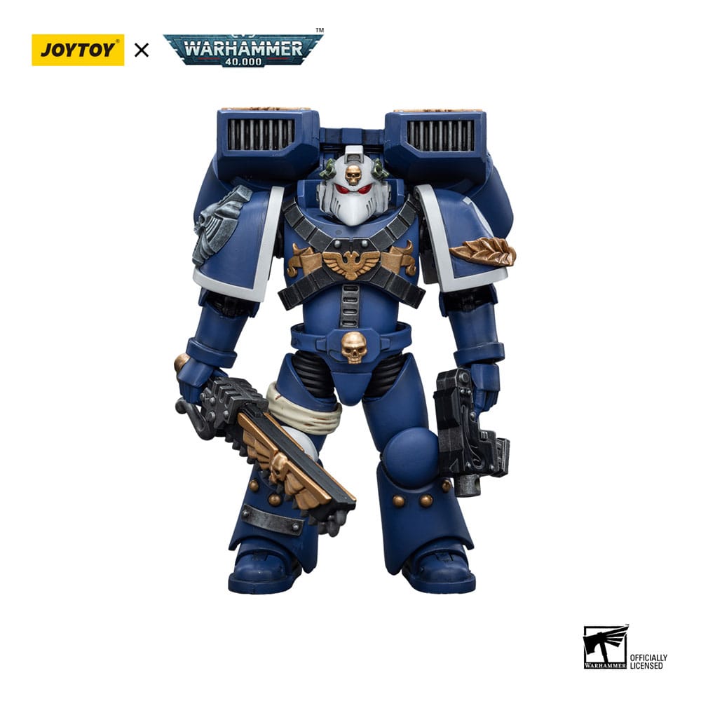 Warhammer 40k Action Figure 1/18 Ultramarines Vanguard Veteran with Chainsword and Bolt Pistol 12 cm