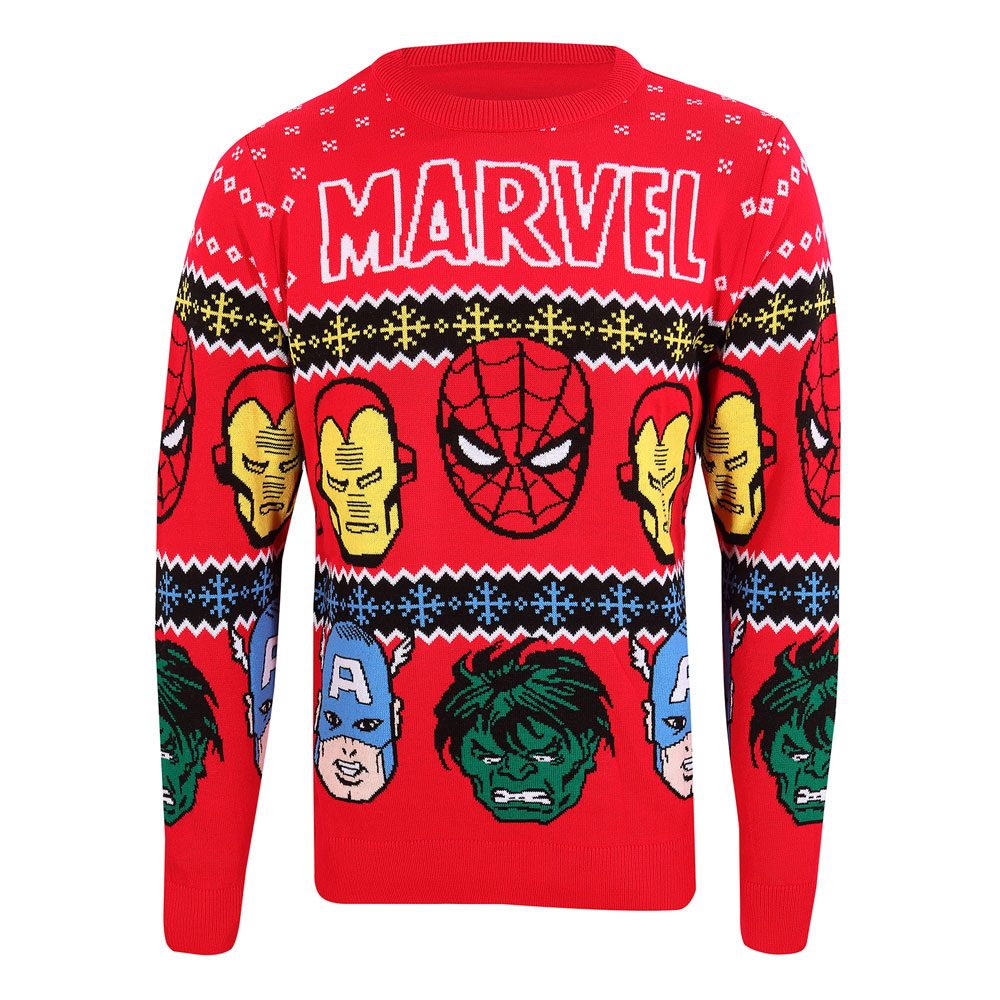 Marvel Comics Sweatshirt Christmas Jumper Face´s Size S