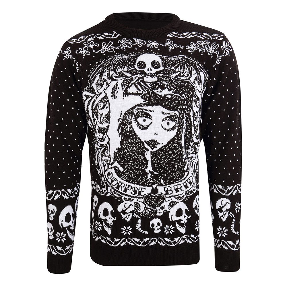 Corpse Bride Sweatshirt Christmas Jumper Bride Skulls Size L