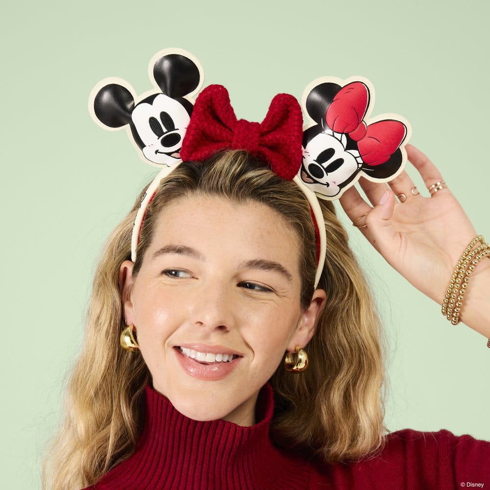PRECOMENZI - Mickey & Minnie by Loungefly Ears Headband Knit Bow