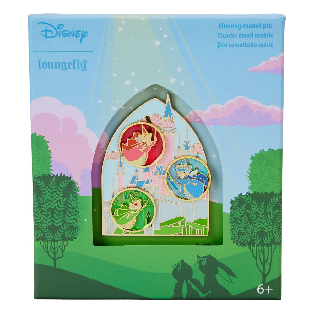 Disney by Loungefly Sliding Enamel Pin Sleeping Beauty Aurora Castle & Fairies Limited Edition 8 cm