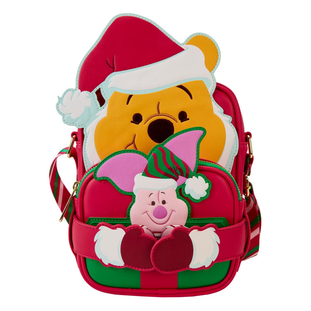 Disney Loungefly Crossbody Bag Santa Winnie the Pooh and Piglet