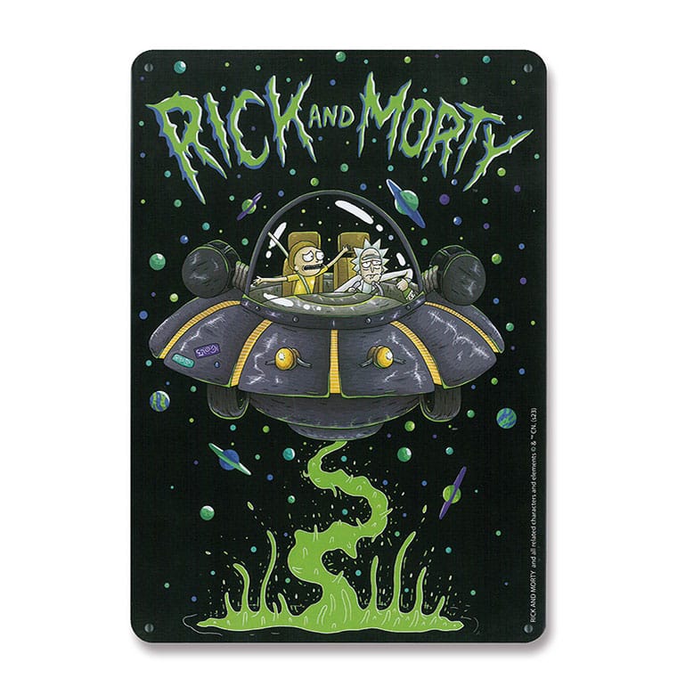 Rick & Morty Tin Sign Spaceship 15 x 21 cm