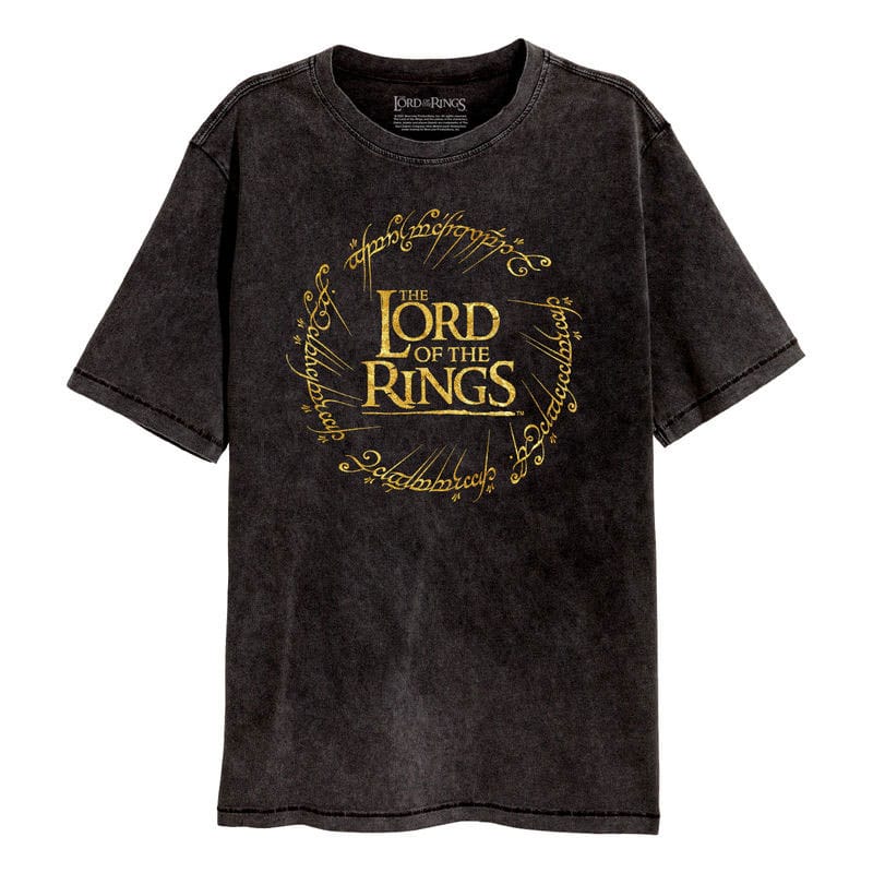 Lord Of The Rings T-Shirt Gold Foil Logo Size XL