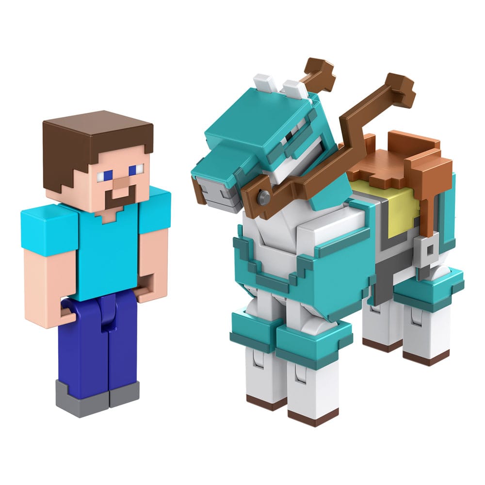 Minecraft Action Figure 2-Pack Steve & Armored Horse 8 cm