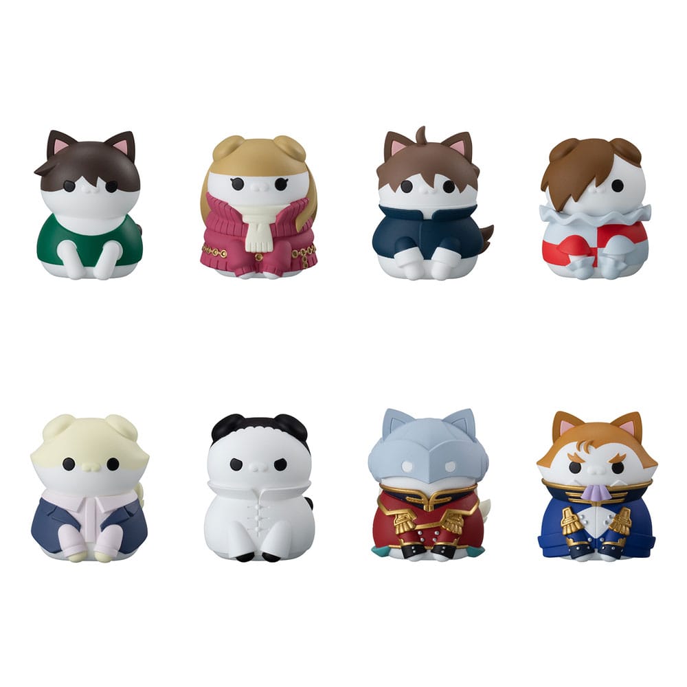 Mobile Suit Gundam Mega Cat Project New Mobile Report Gundam Wing Nyandam Trading Figure Cats Transformation Mission Accomplished! 3 cm Assortment (8)