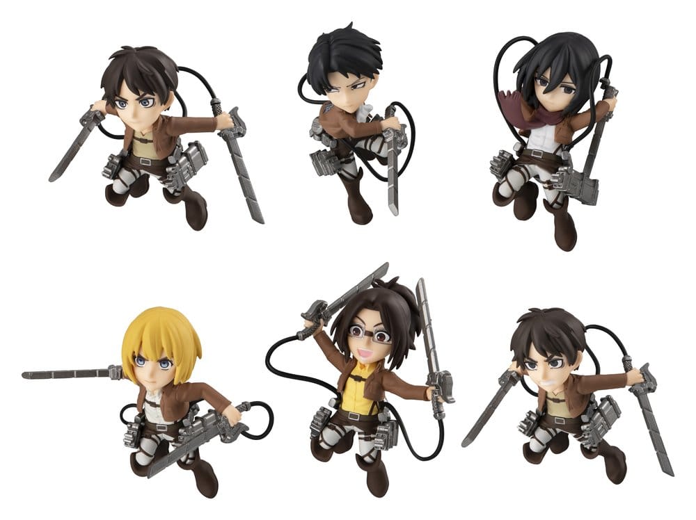 Attack on Titan Tobimas Mini Figures Pack of 6 (with gift)