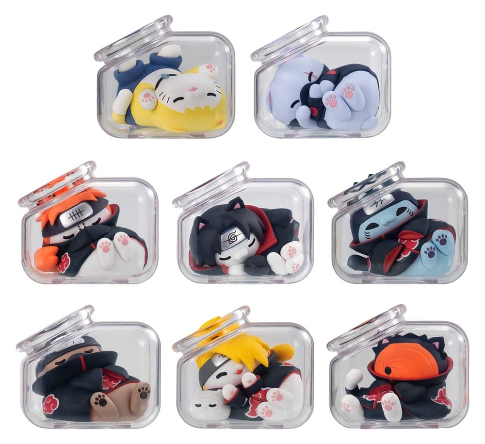 Naruto Shippuden Mega Cat Project Mini Figures Good Night Nyaruto! Gathering Akatsuki Edition Vol. 2 6 cm Blind Box Display (8)
