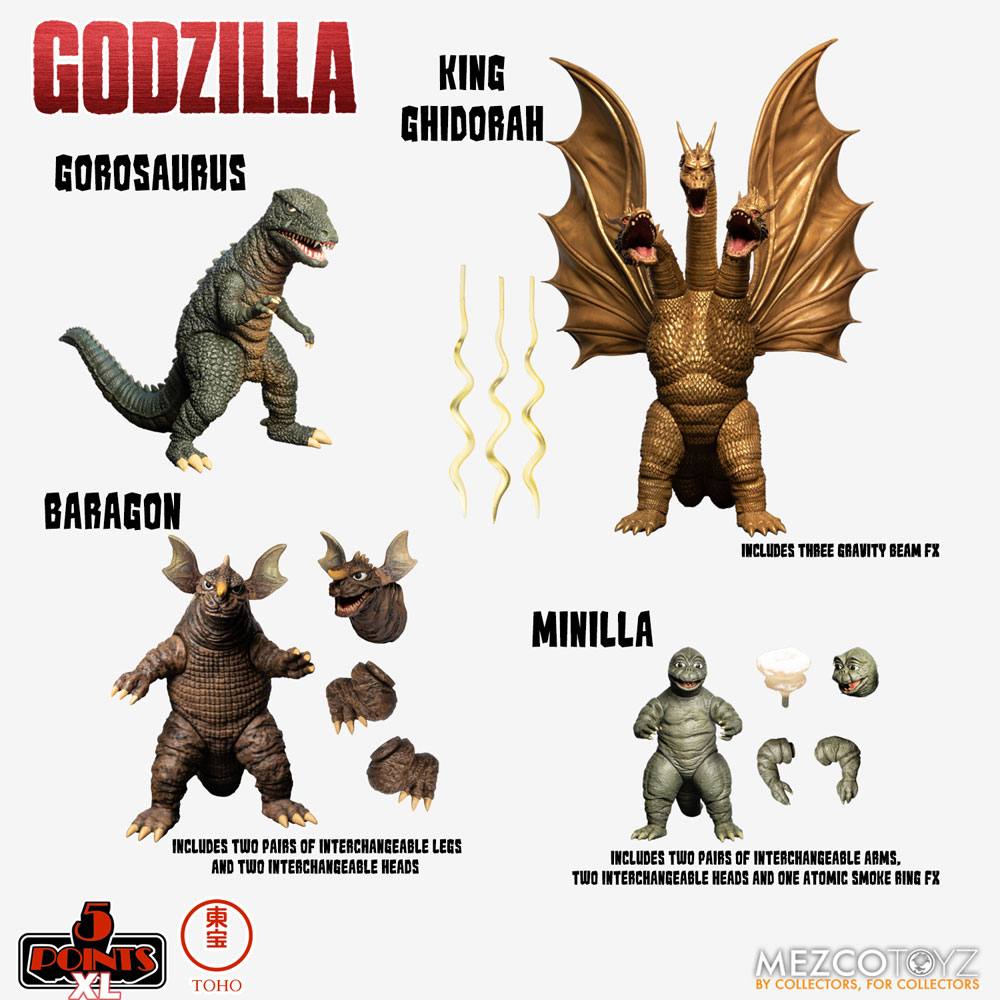 Godzilla: Destroy All Monsters 5 Points XL Action Figures Deluxe Box Set Round 2 11 cm