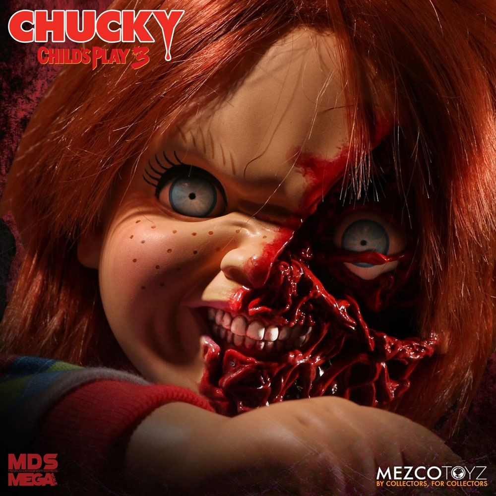 Child's Play 3 Designer Series Talking Pizza Face Chucky 38 cm [5]