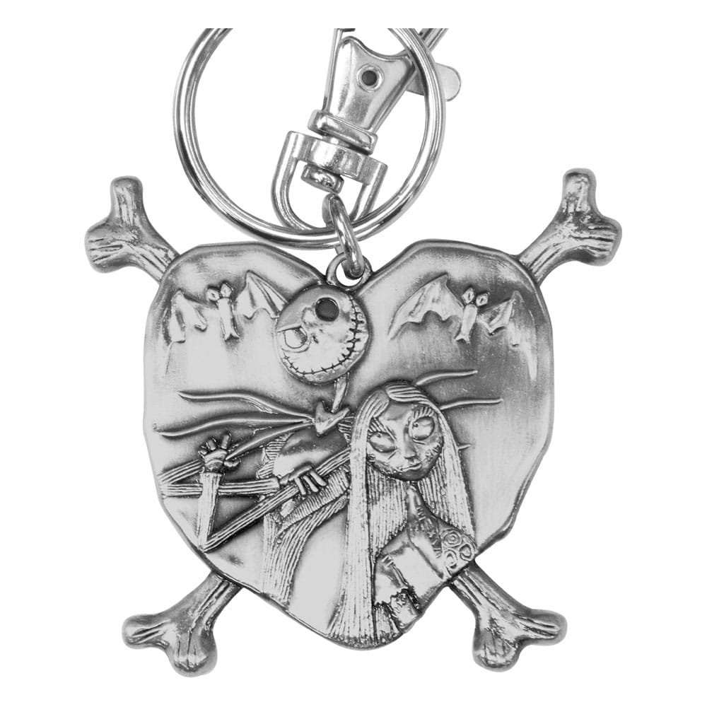 Nightmare before Christmas Metal Nøglering - Jack and Sally in Heart