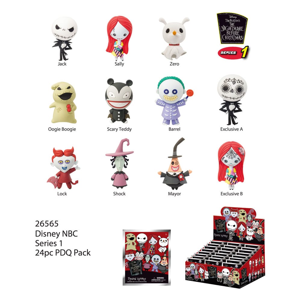 Nightmare before Christmas PVC Bag Clips Series 1 Display (24)