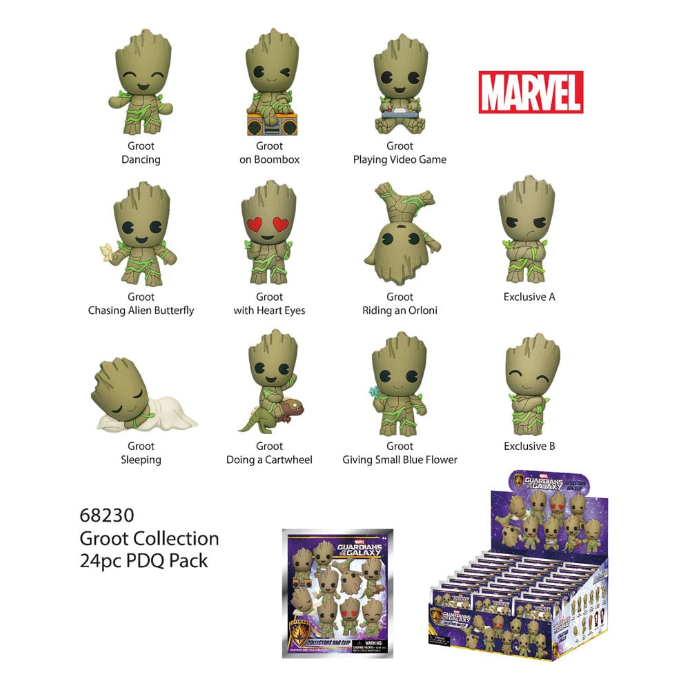 Marvel PVC Bag Clips Groot Display (24)