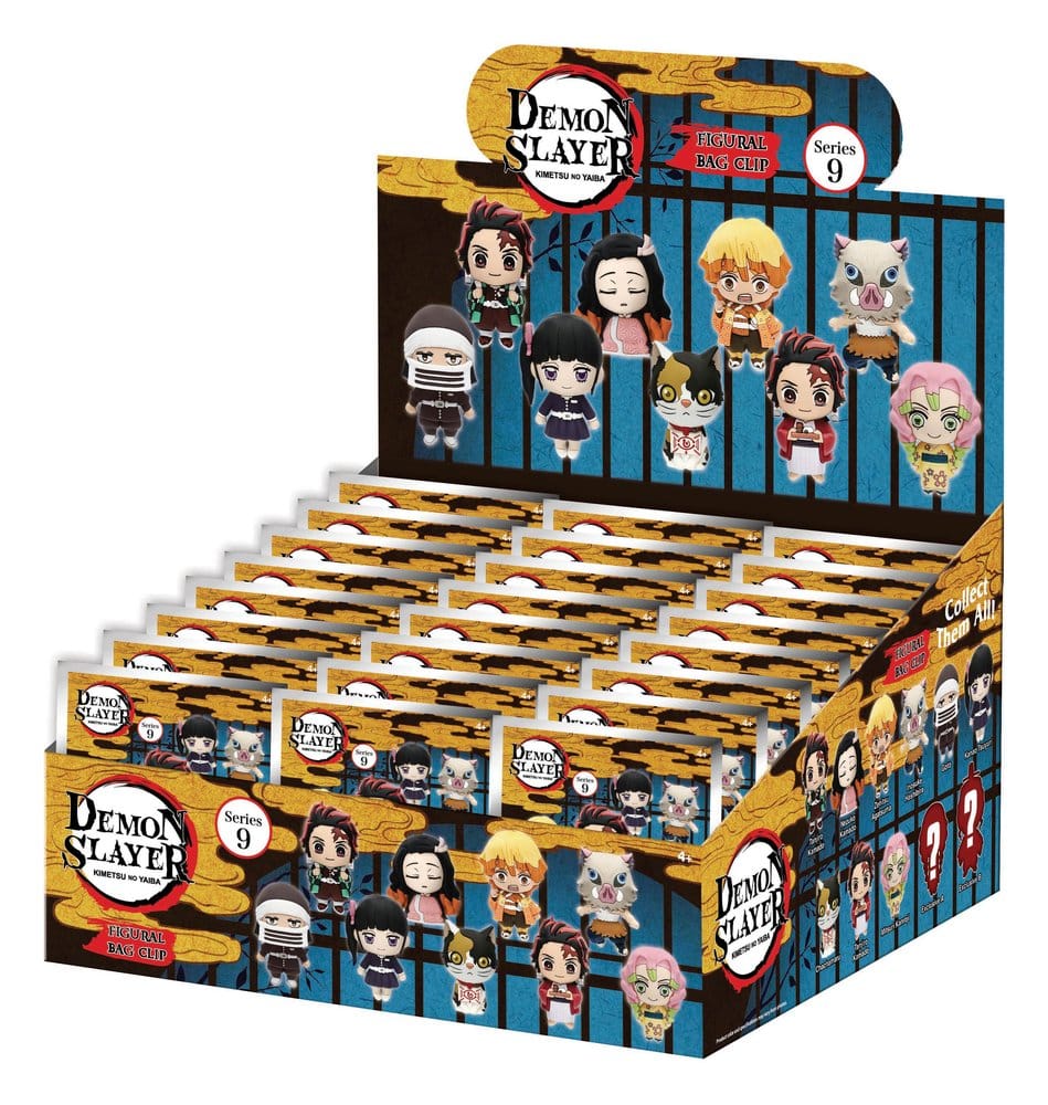 Demon Slayer: Kimetsu no Yaiba 3D PVC Bag Clips Series 9 Blind Bag Display (24)