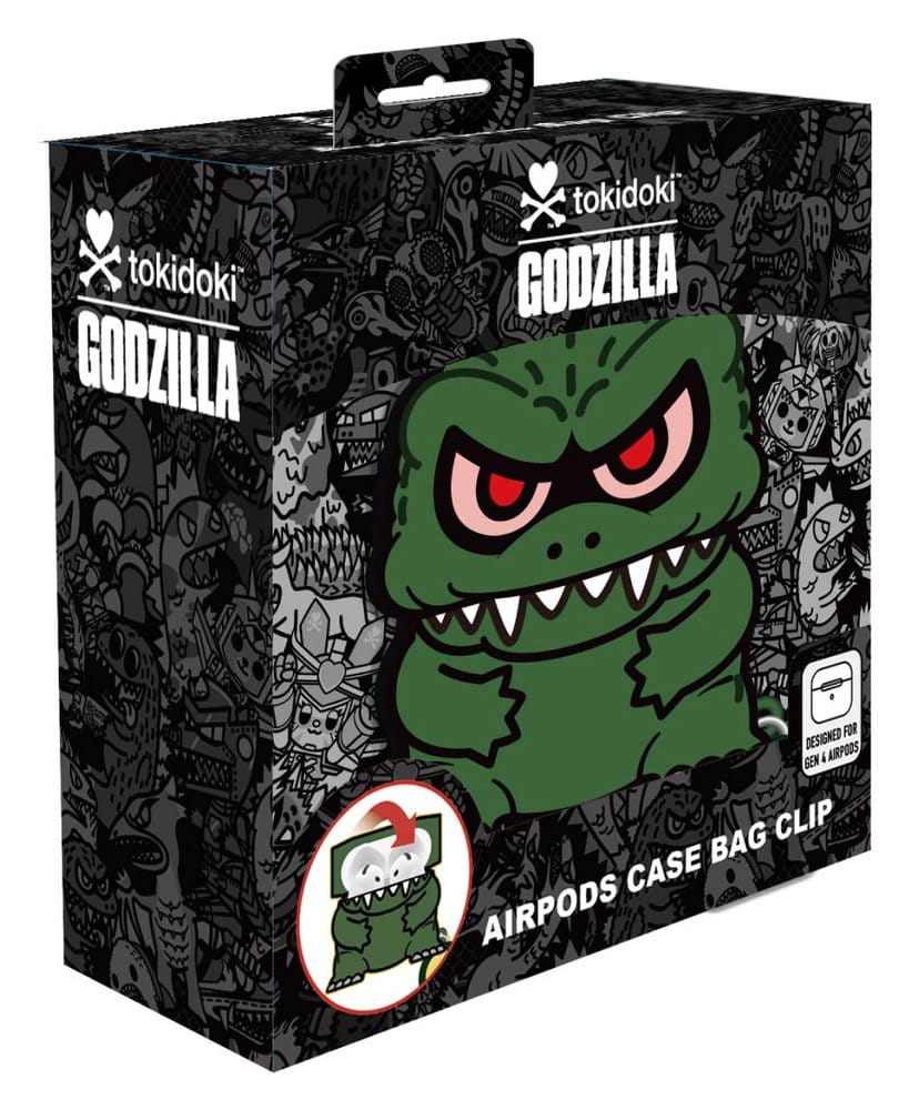 PRECOMENZI - Godzilla x Tokidoki 3D Foam Airpods Case Bag Clip Display (12)