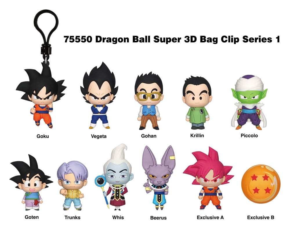 PRECOMENZI - Dragon Ball Super 3D PVC Bag Clips Series 1 Display (24)