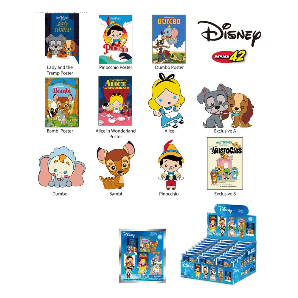 Disney PVC Bag Clips Classic Collection Series 42 Display (24)