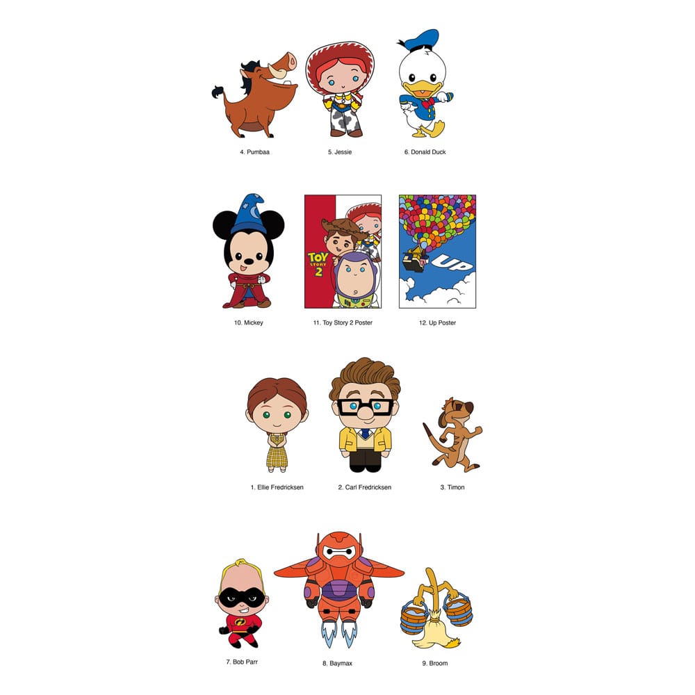 Disney 3D PVC Bag Clips Anniversary Series 1 Display (24)