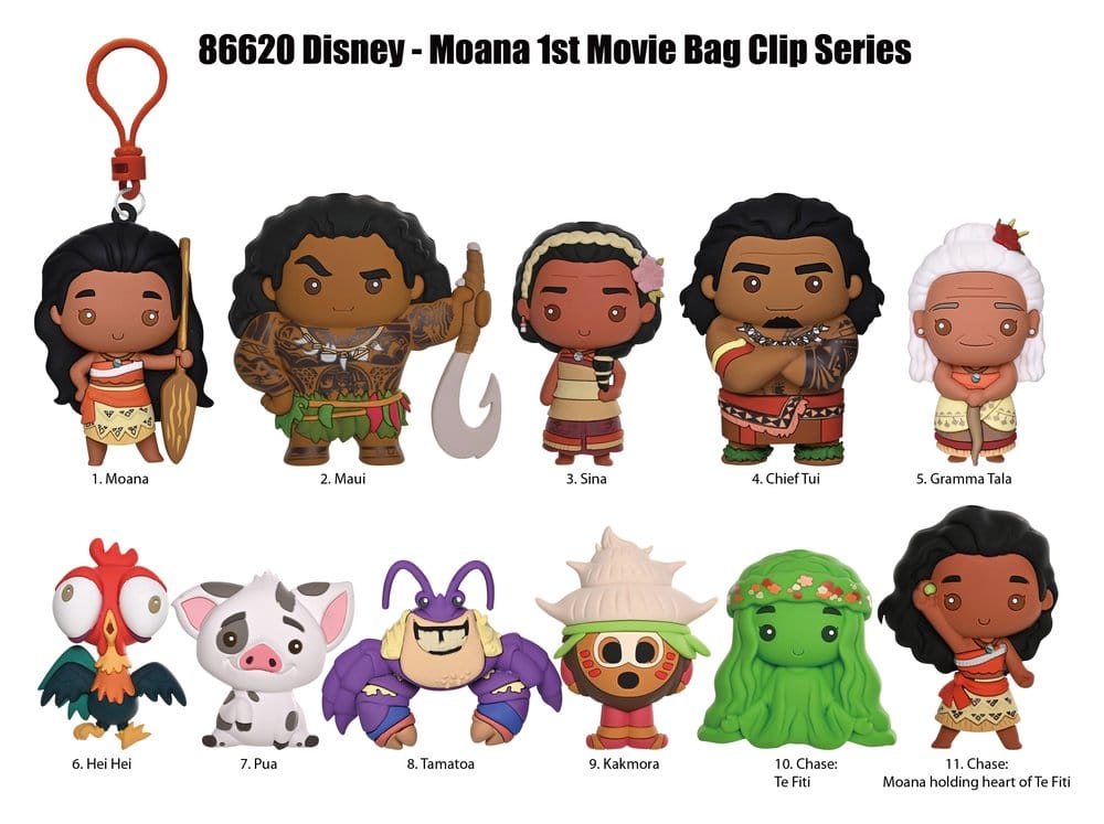 PRECOMENZI - Moana 3D PVC Bag Clips Series 2 Display (24)