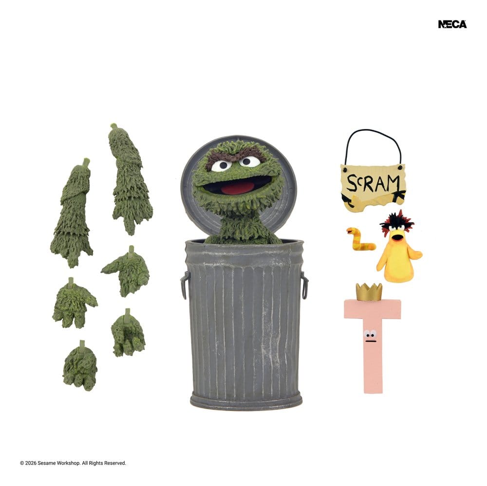 PRECOMENZI - Sesame Street Ultimate Action Figure Oscar the Grouch 18 cm