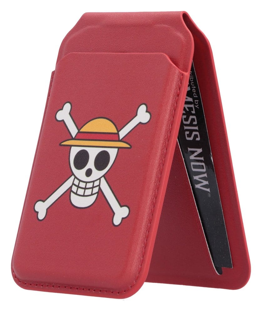 One Piece Card Holder Luffy Jolly Roger (Red) 10 cm