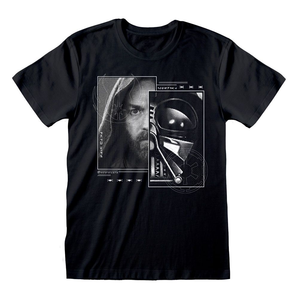 Star Wars Heren Tshirt -L- Obi-Wan Kenobi Sketch Face Zwart