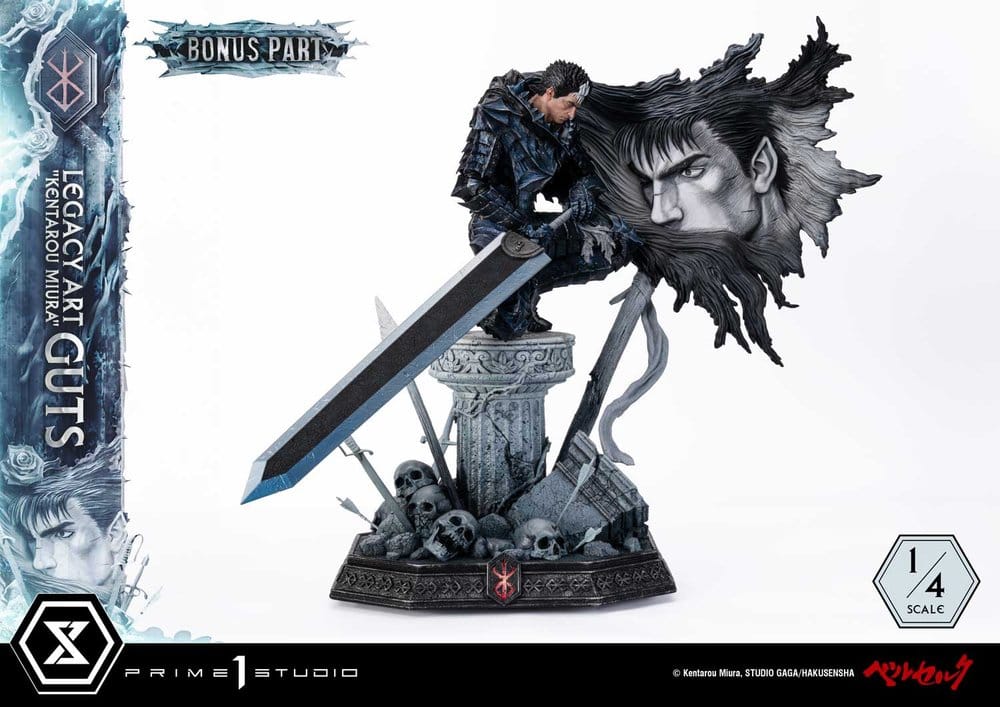 Berserk Legacy Art "Kentarou Miura" Statue 1/4 Guts Bonus Version 74 cm