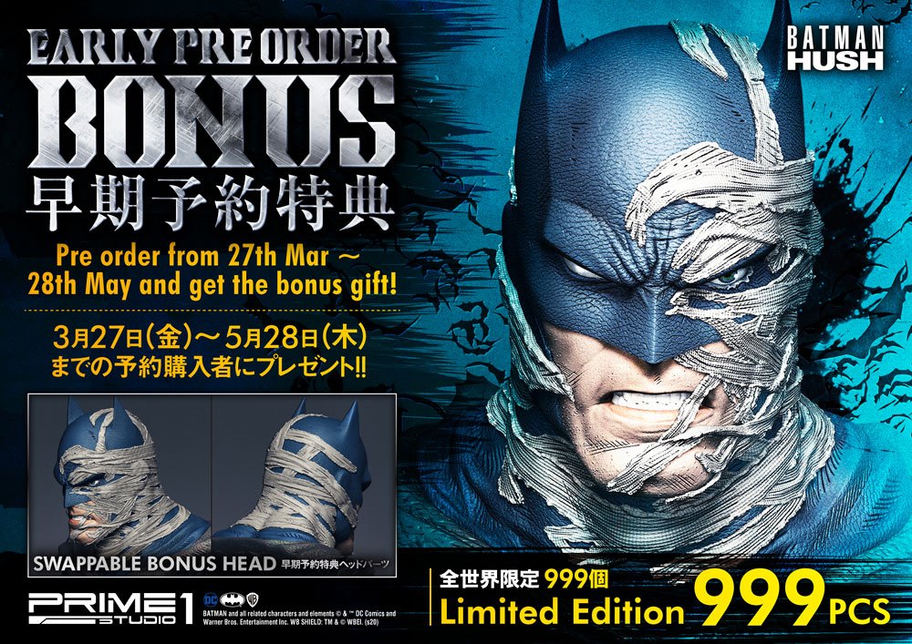 Batman Hush Statue 1/3 Batman Batcave Deluxe Bonus Version 88 cm