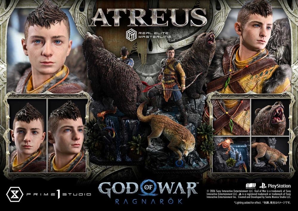 PRECOMENZI - God of War: Ragnarok Real Elite Masterline Statue 1/3 Atreus 96 cm