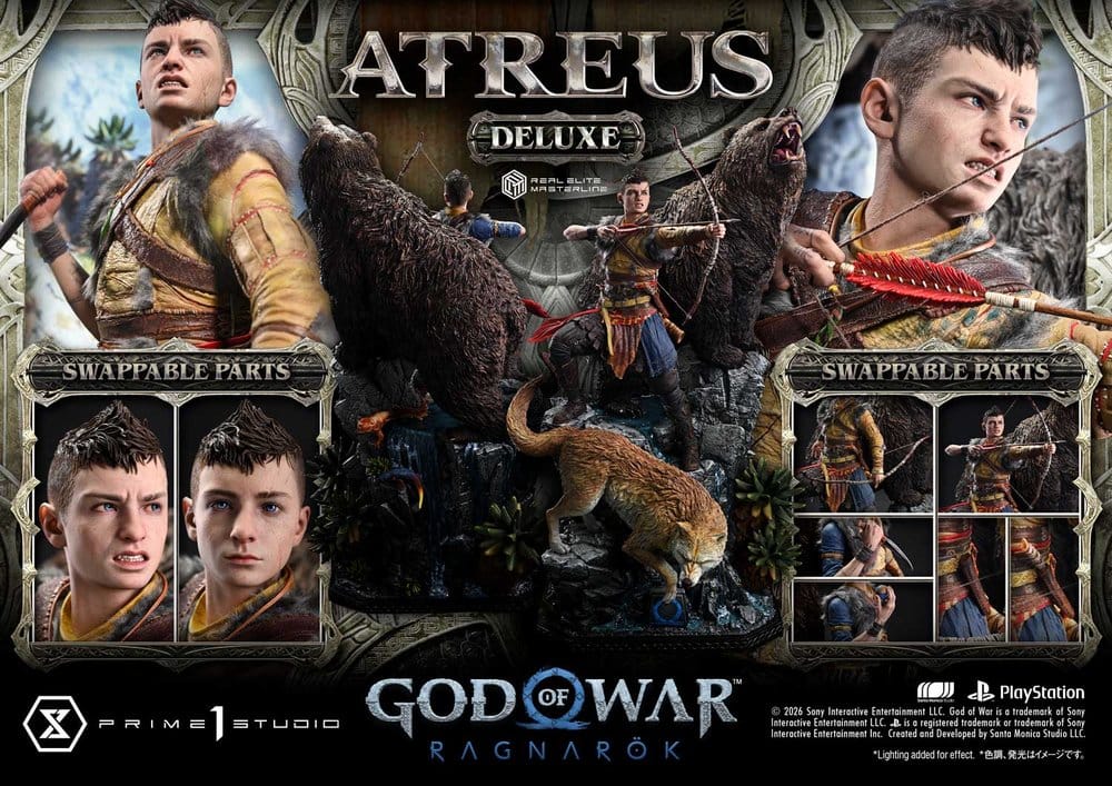 PRECOMENZI - God of War: Ragnarok Real Elite Masterline Statue 1/3 Atreus Deluxe Version 96 cm