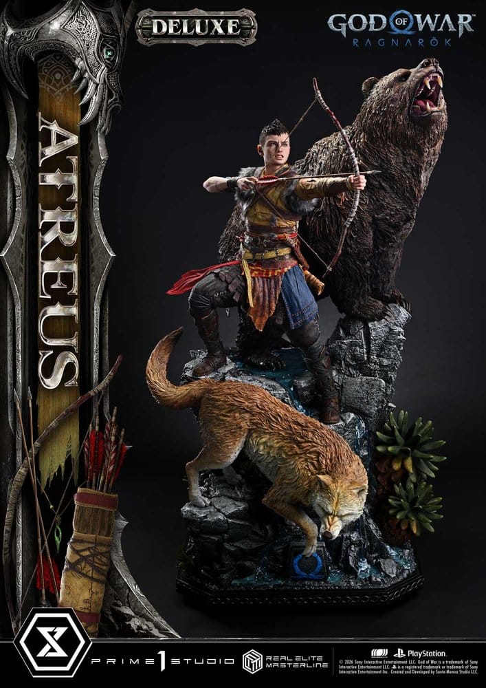 God of War: Ragnarok Real Elite Masterline Statue 1/3 Atreus DX Bonus Version 96 cm