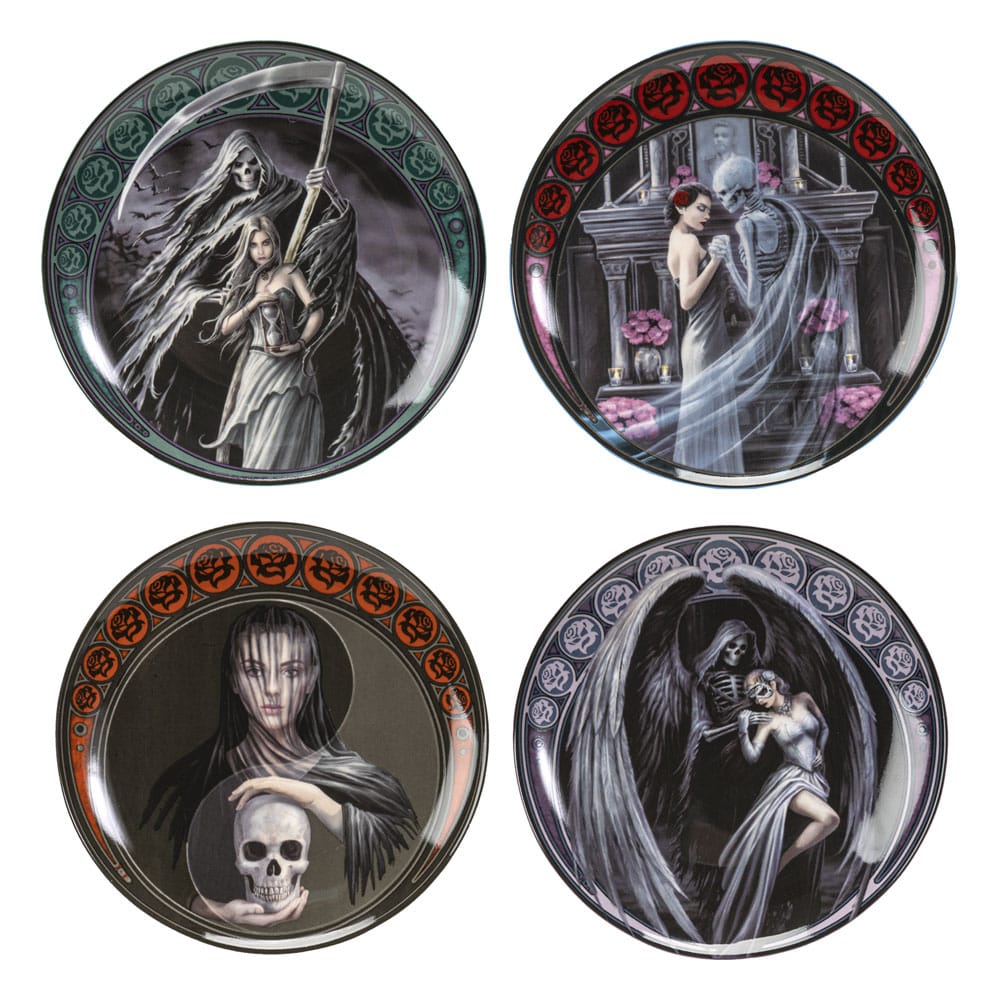 Fantasy Giftshop Anne Stokes dessert plates â€“ Dance with Death