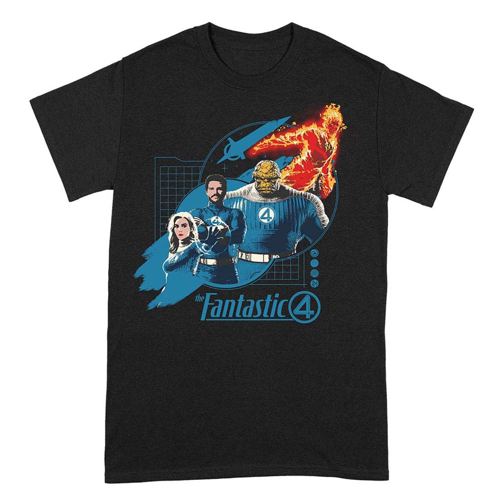 Fantastic Four T-Shirt Group Grid Blue Size S afbeelding