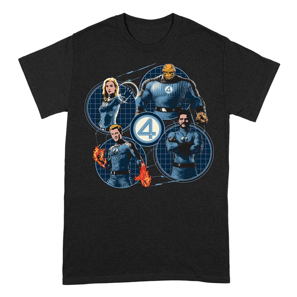 Fantastic Four T-Shirt Group Grid Circle Size S afbeelding