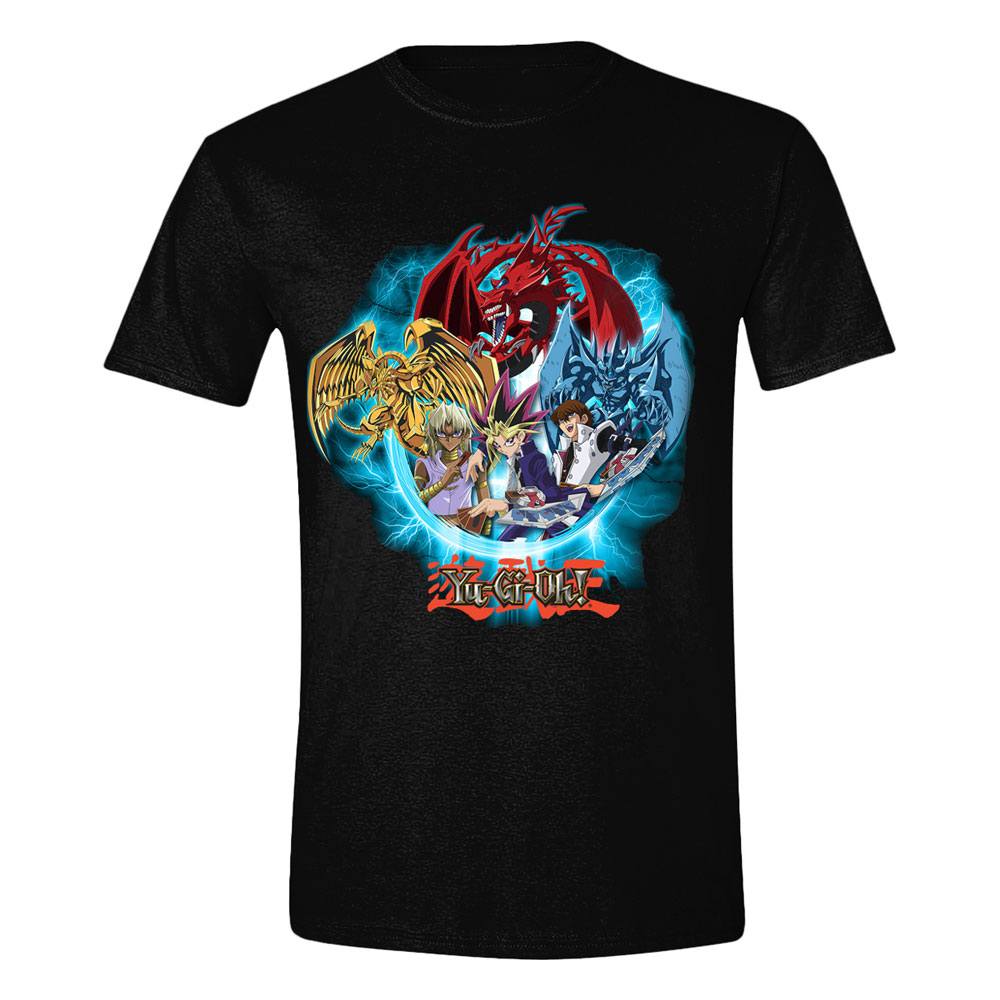 YuGiOh! Heren Tshirt -XL- Group Shot Blue Vortex Zwart