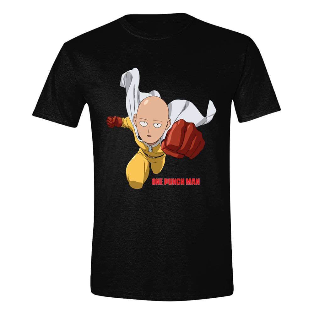One Punch Man Flying Black T-Shirt - S