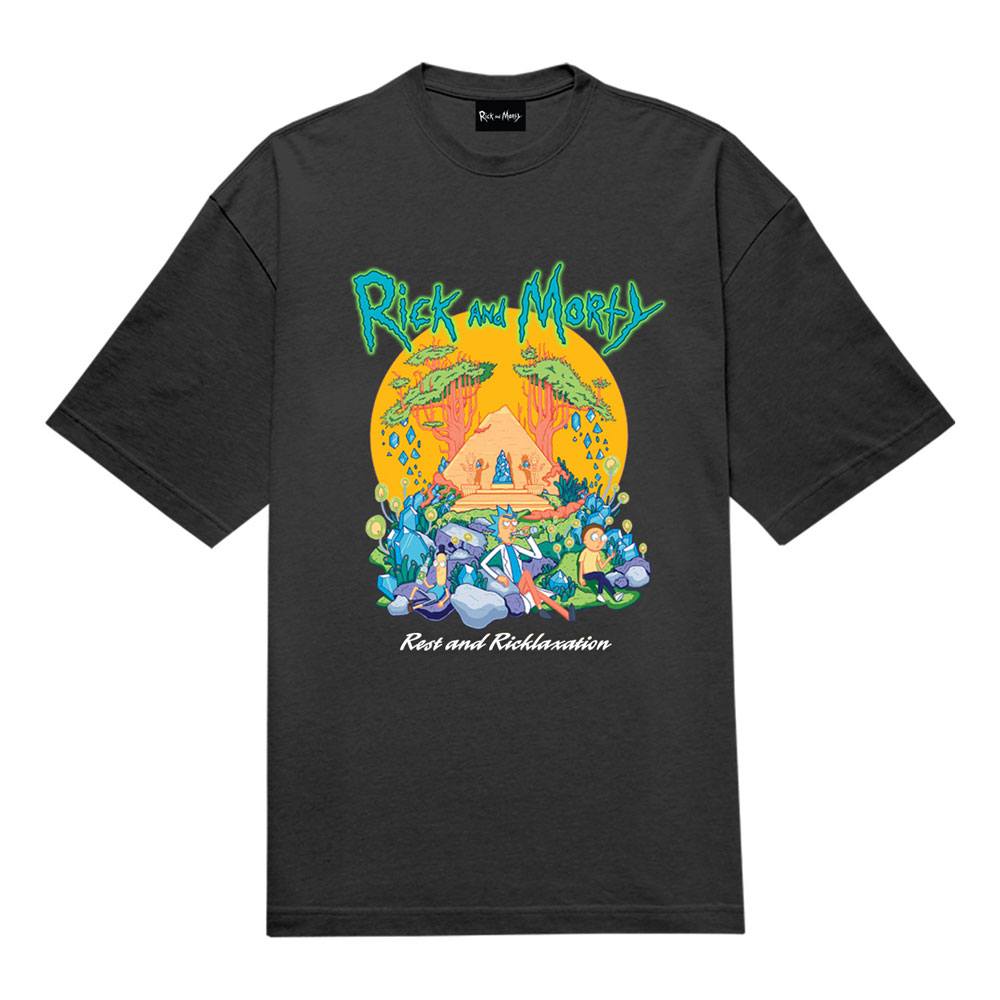 Rick and Morty - Rest + Ricklaxtion  T-Shirt - Zwart - Maat M