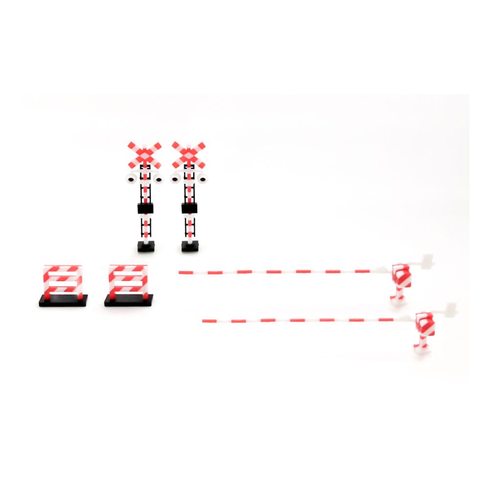 Original Character 1/80 Plastic Model Kit 1/80 Railway Crossing (Red×White) 5 cm