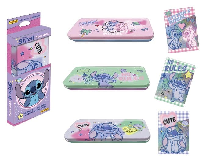 PRECOMENZI - Stitch Trading Cards Good Vibes Pencil Tin
